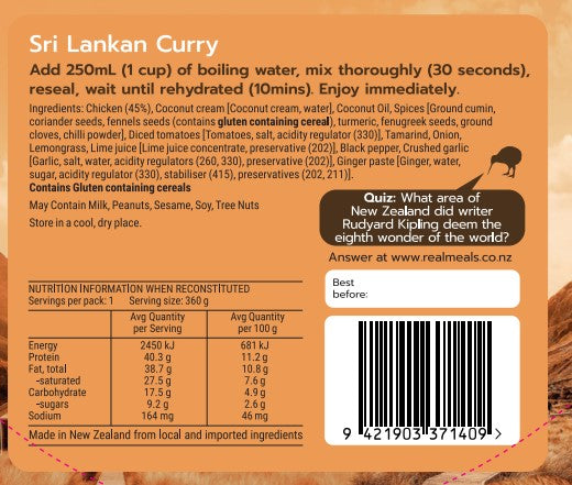 Real Meals - Sri Lankan Curry