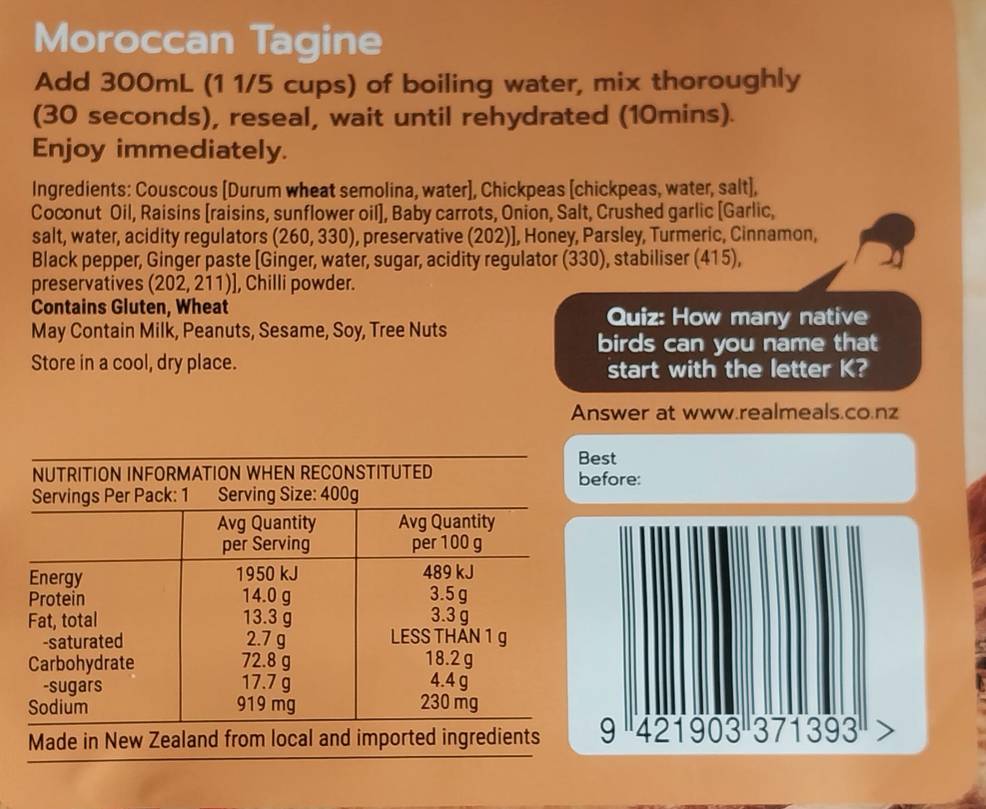 Real Meals - Moroccan Tagine