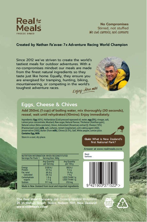 Real Meals - Eggs, Cheese & Chives