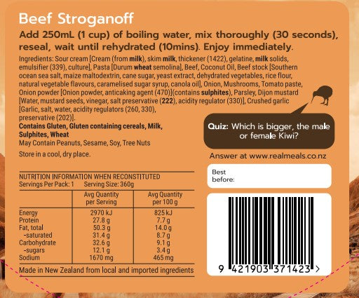 Real Meals - Beef Stroganoff