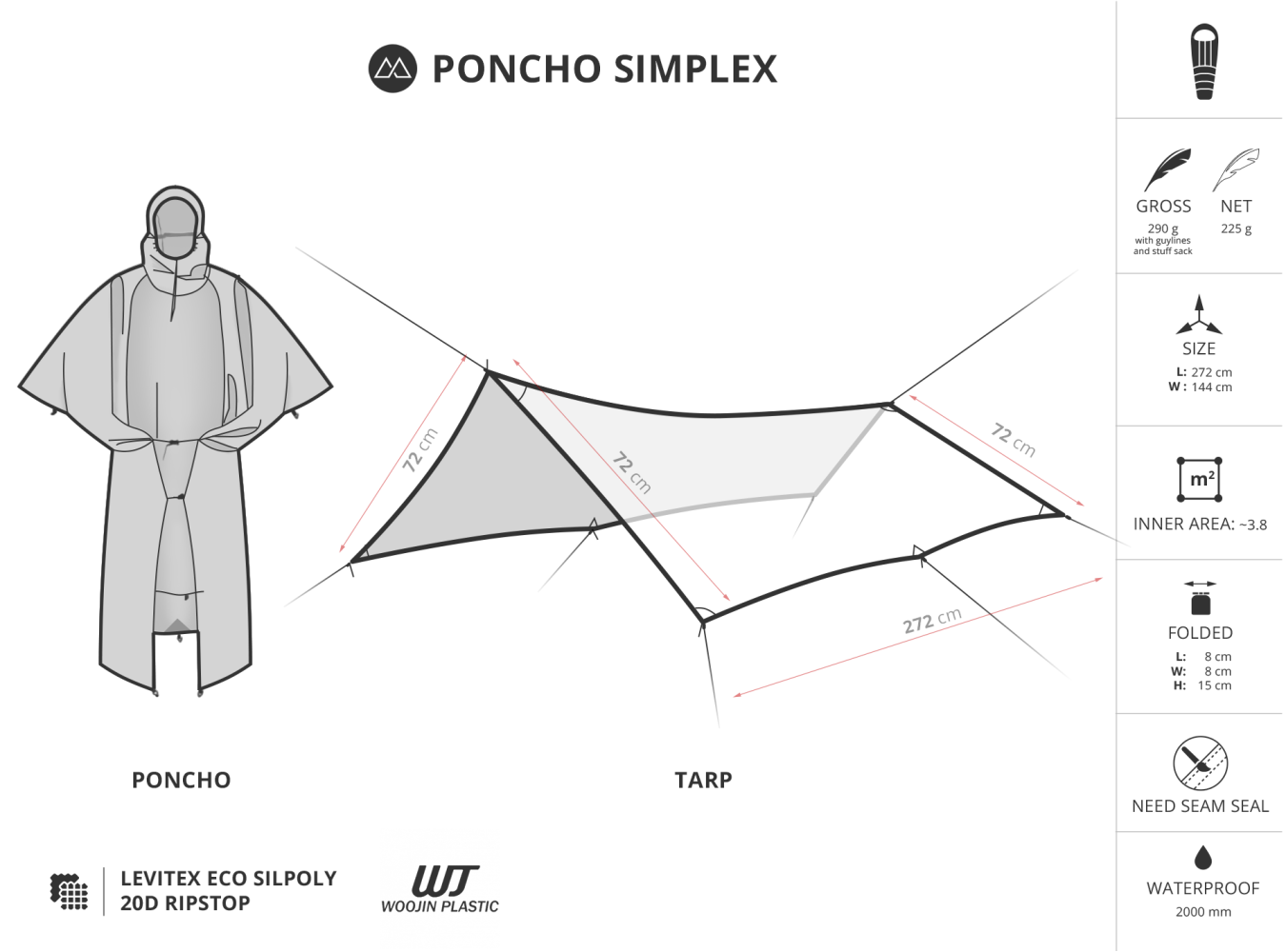 Liteway Simplex 2 in 1- Poncho/Tarp