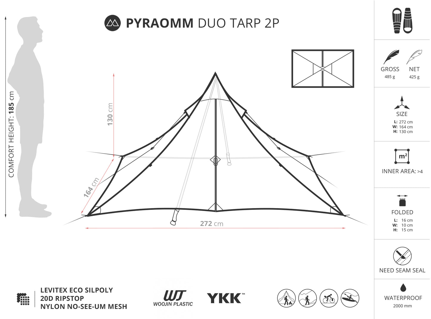Liteway Pyramid 2 Person Tarp