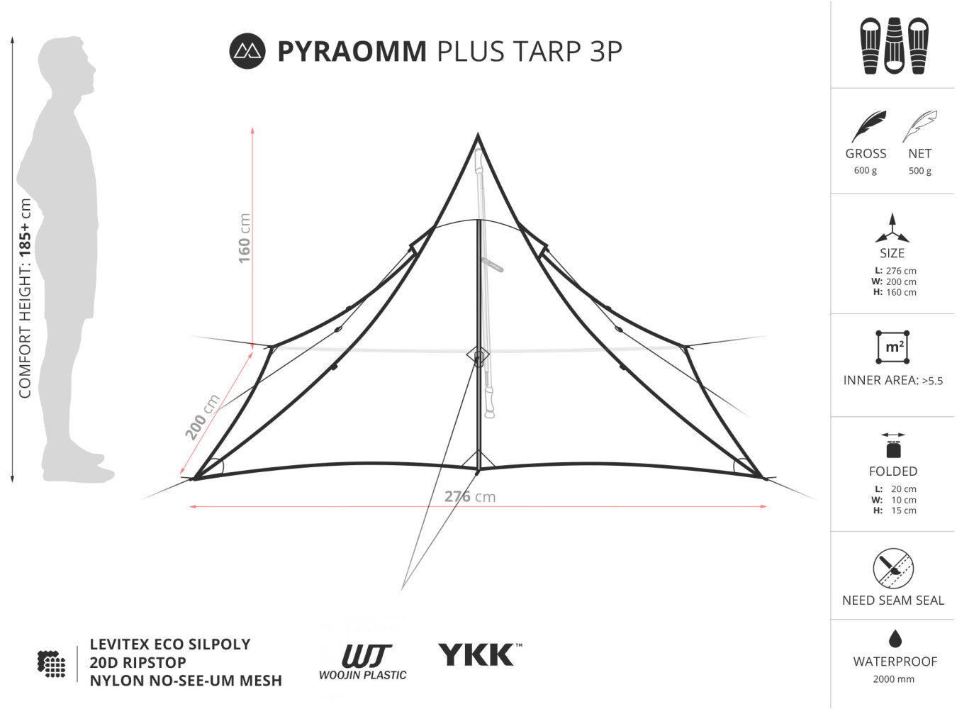 Liteway Pyramid 3 Person Tarp