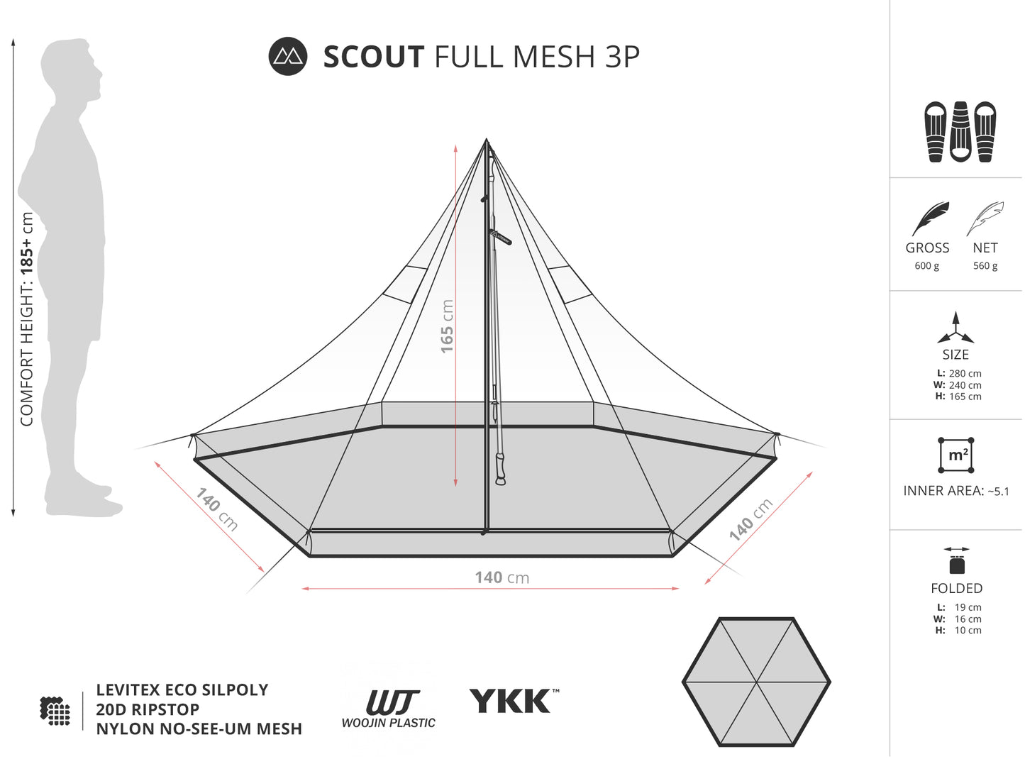 Liteway Scout 3 Person Mesh